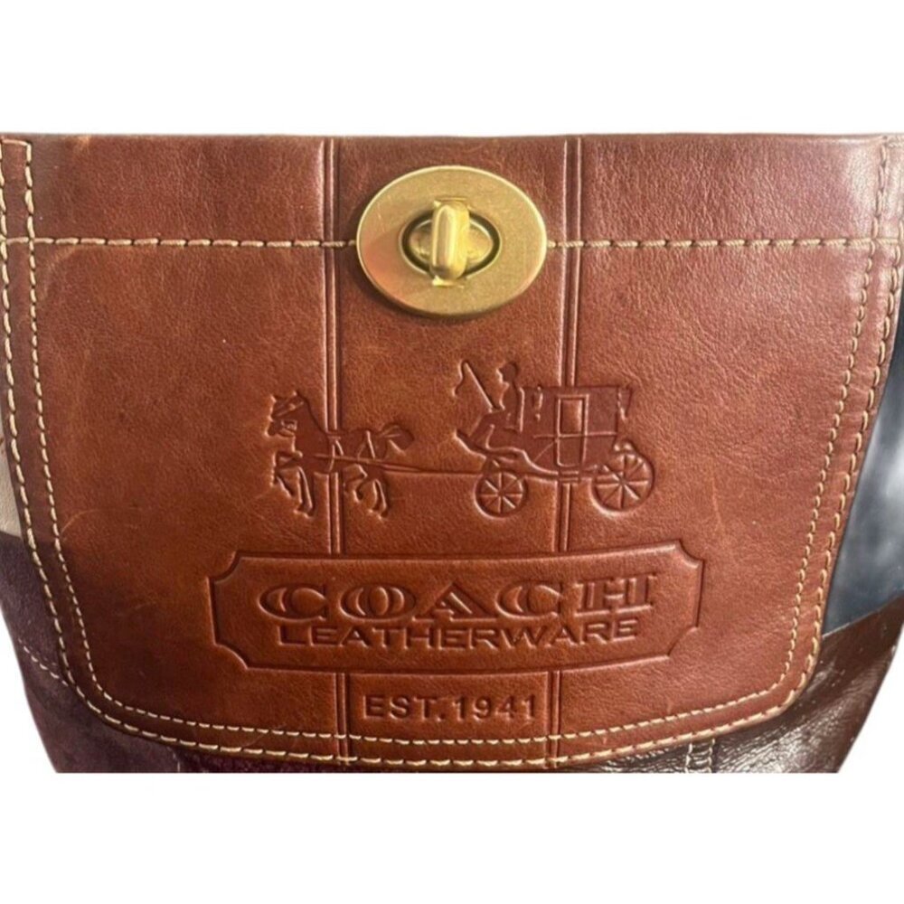 Coach Bleeker Multicolor Patchwork Leather Suede … - image 3